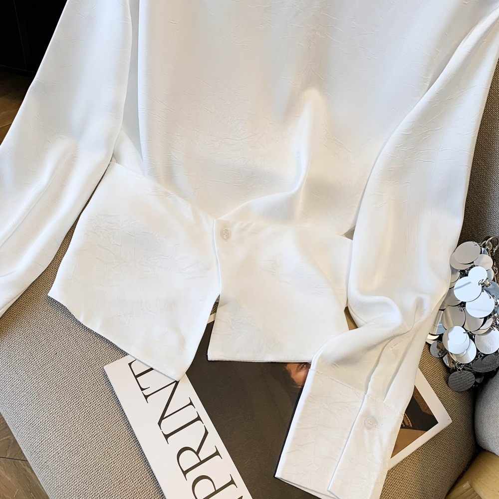 Wear satin long sleeve shirt Western style spring tops