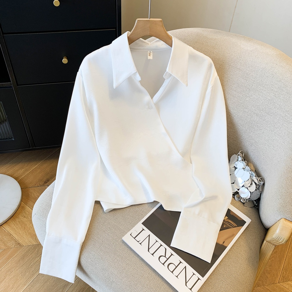 Wear satin long sleeve shirt Western style spring tops