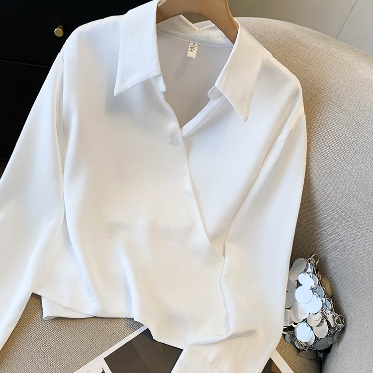 Wear satin long sleeve shirt Western style spring tops