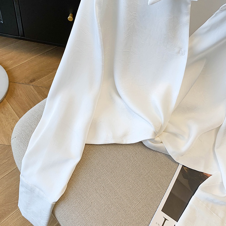 Wear satin long sleeve shirt Western style spring tops