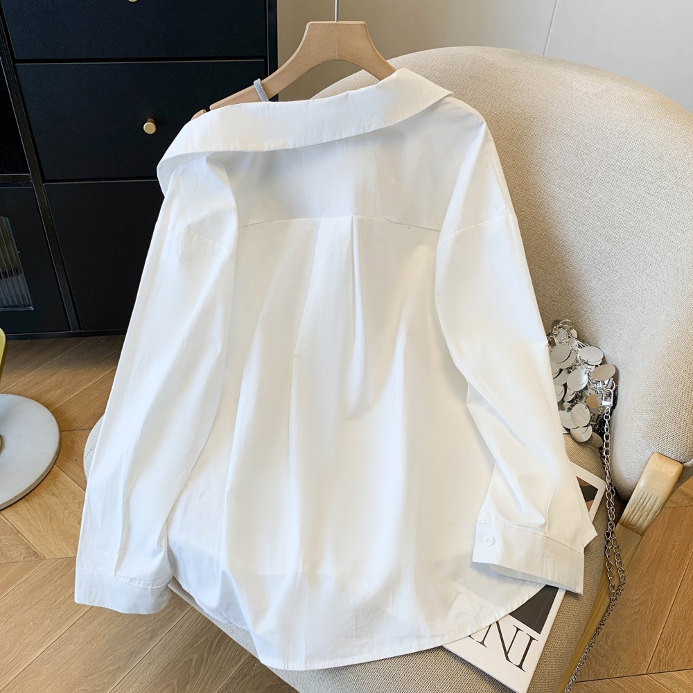 Strapless long sleeve spring shirt sling Pseudo-two tops