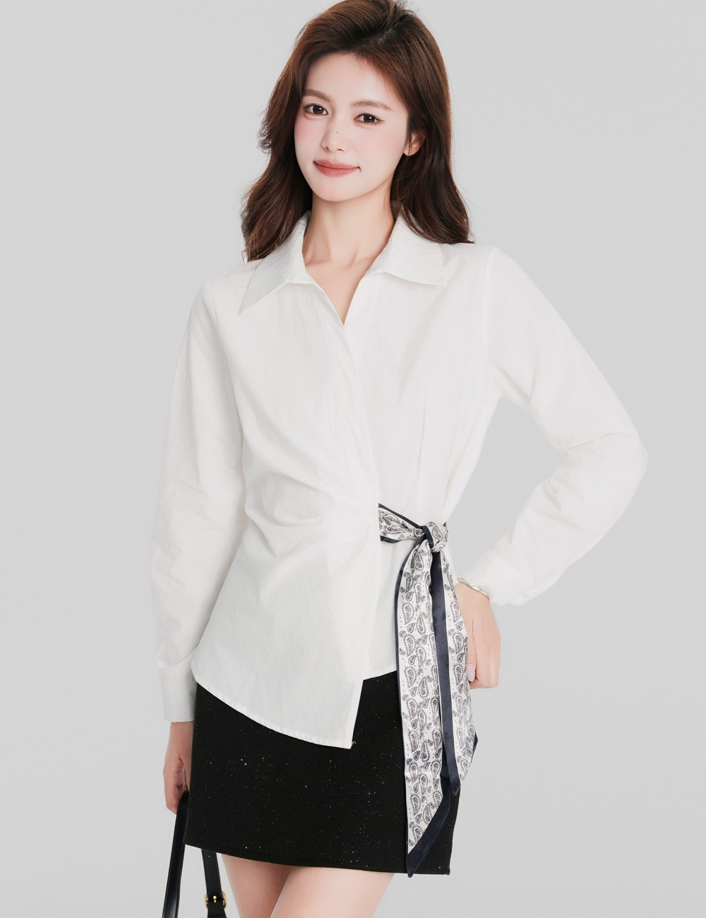 Loose France style shirt lapel Casual scarves