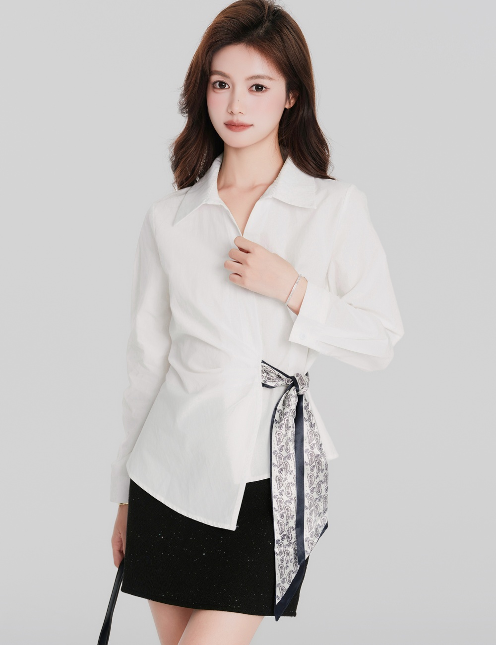 Loose France style shirt lapel Casual scarves