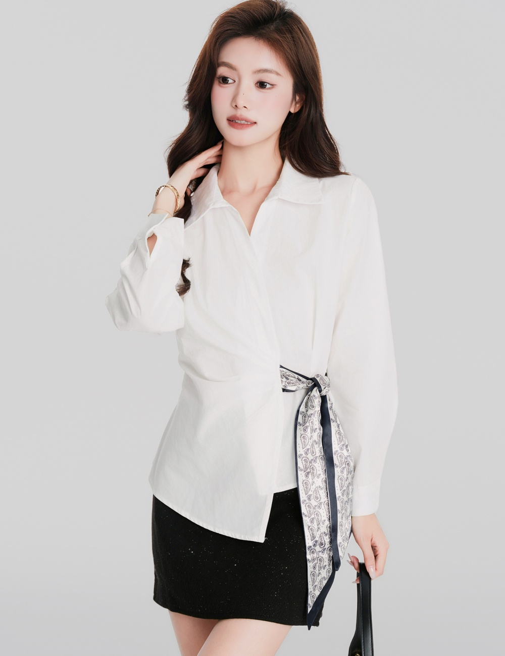 Loose France style shirt lapel Casual scarves