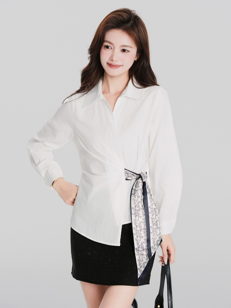 Loose France style shirt lapel Casual scarves