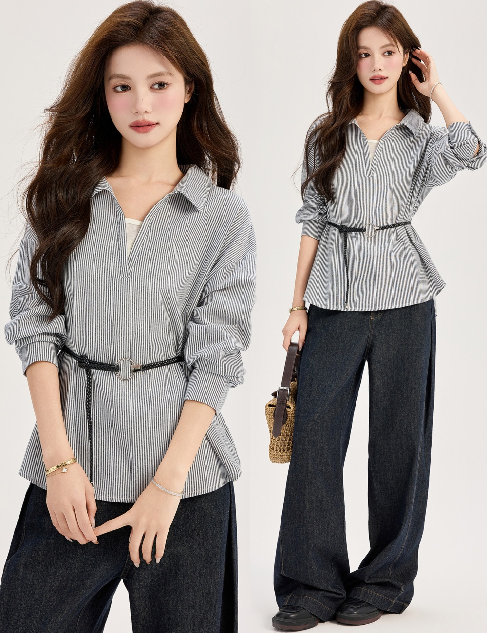 Splice France style show young tops slim fashion shirt