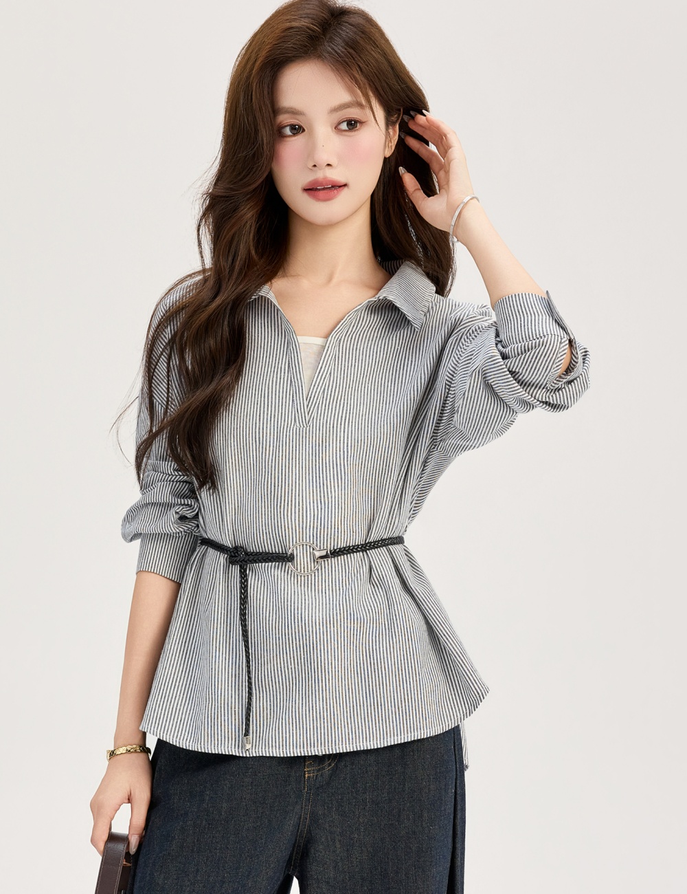 Splice France style show young tops slim fashion shirt
