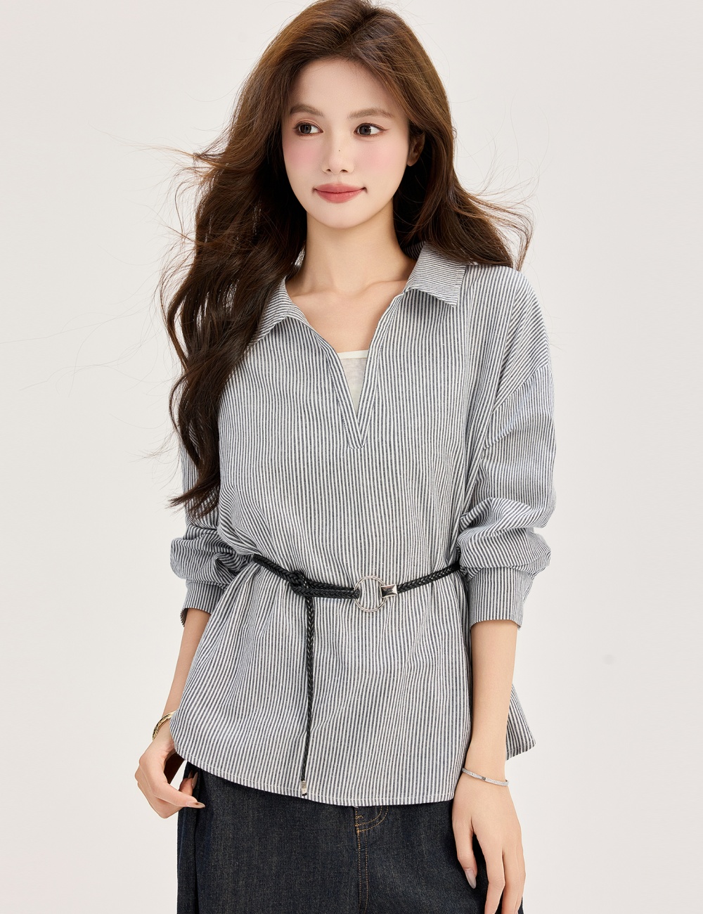 Splice France style show young tops slim fashion shirt