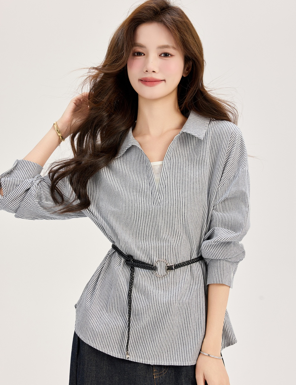 Splice France style show young tops slim fashion shirt