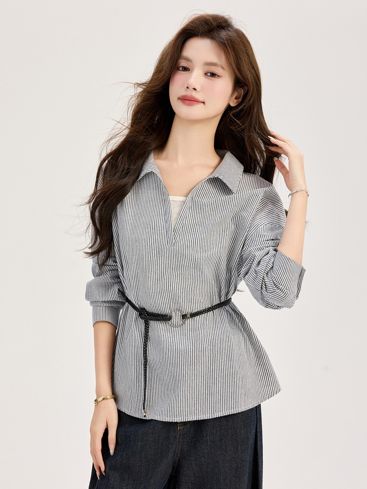 Splice France style show young tops slim fashion shirt