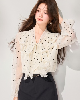 Lotus leaf edges tops shirt for women