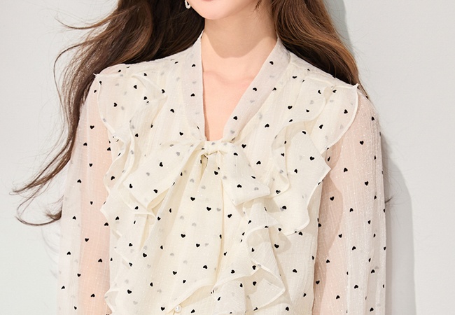 Lotus leaf edges tops shirt for women