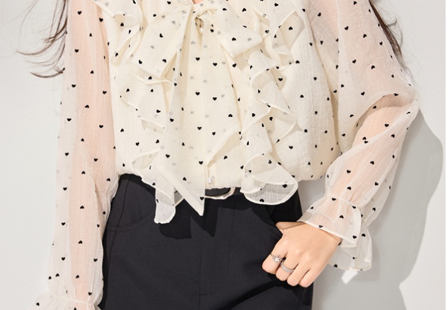 Lotus leaf edges tops shirt for women