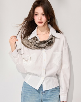 Lapel loose shirt all-match Casual scarves