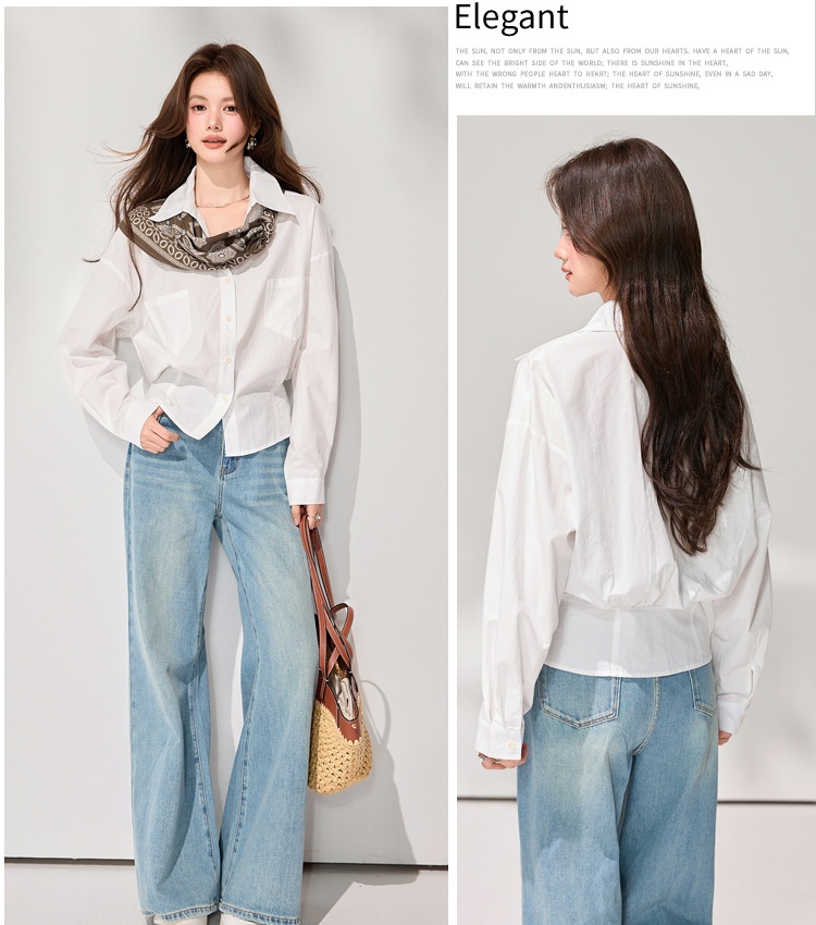 Lapel loose shirt all-match Casual scarves