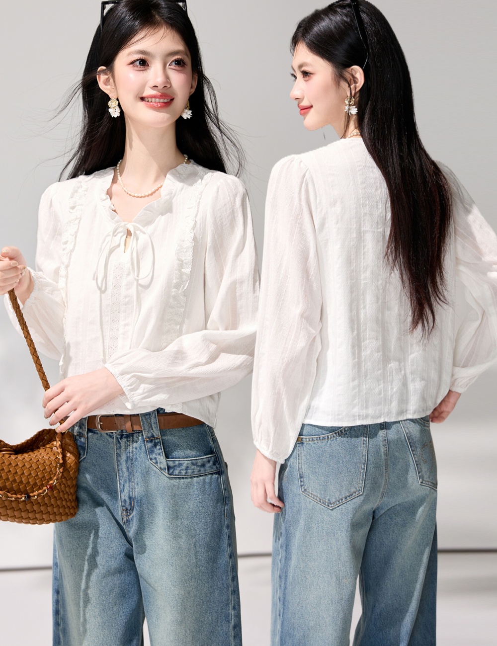 Spring France style frenum tender shirt for women