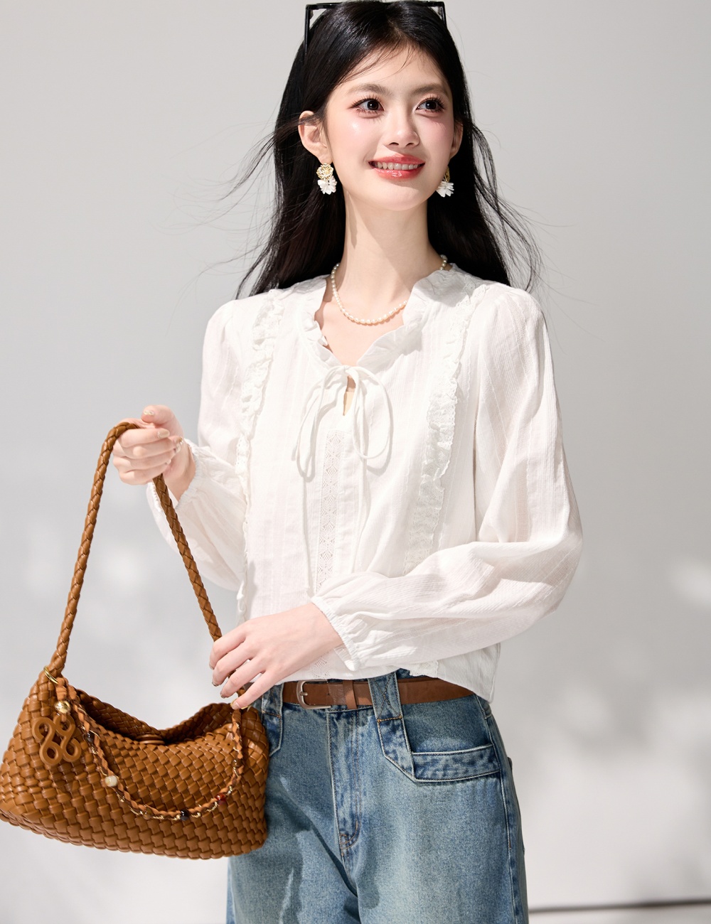 Spring France style frenum tender shirt for women