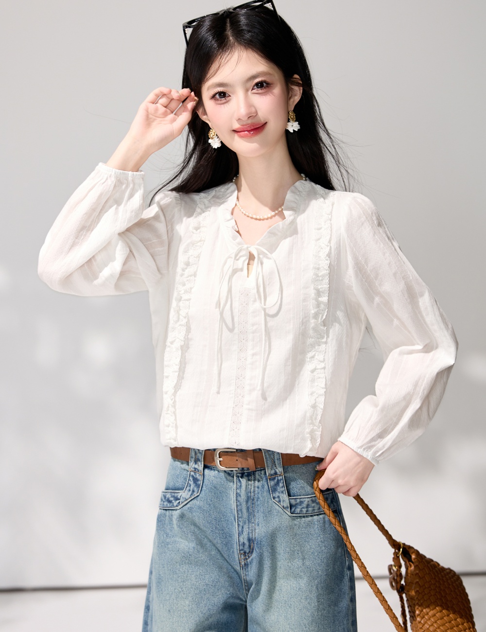 Spring France style frenum tender shirt for women