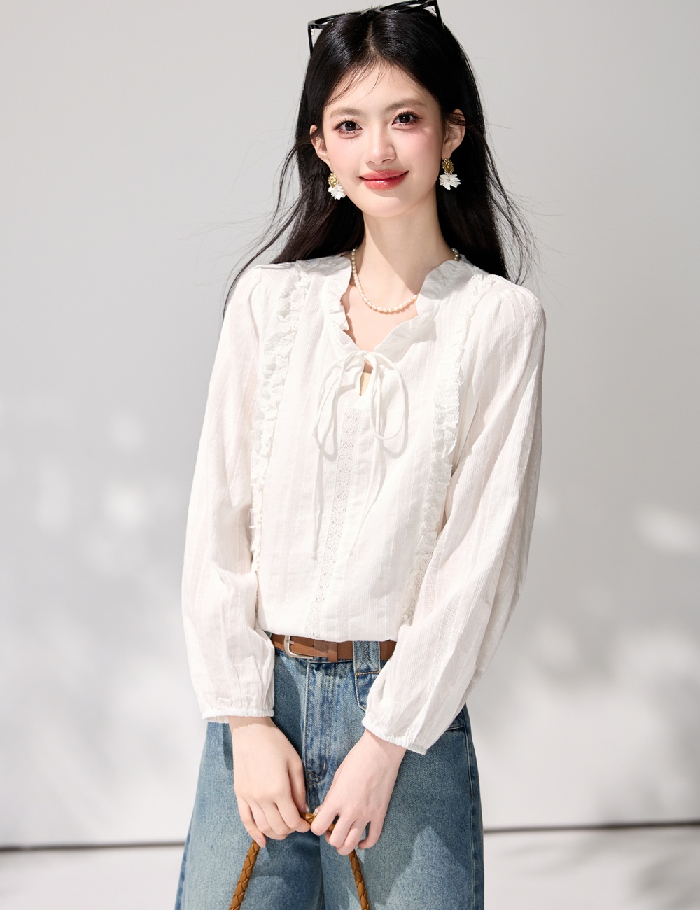 Spring France style frenum tender shirt for women