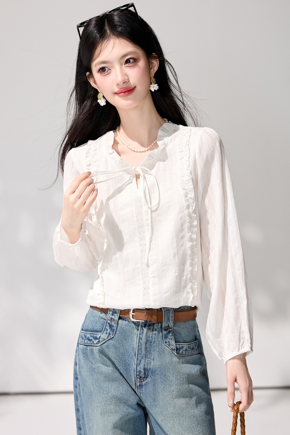 Spring France style frenum tender shirt for women