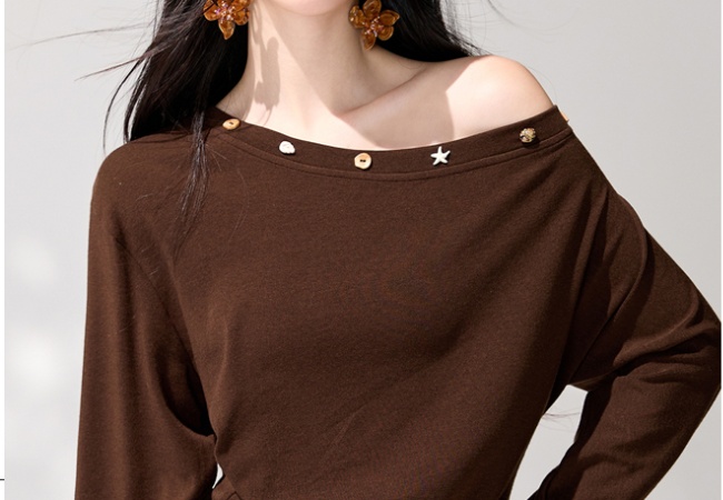 Pinched waist France style tops fold T-shirt