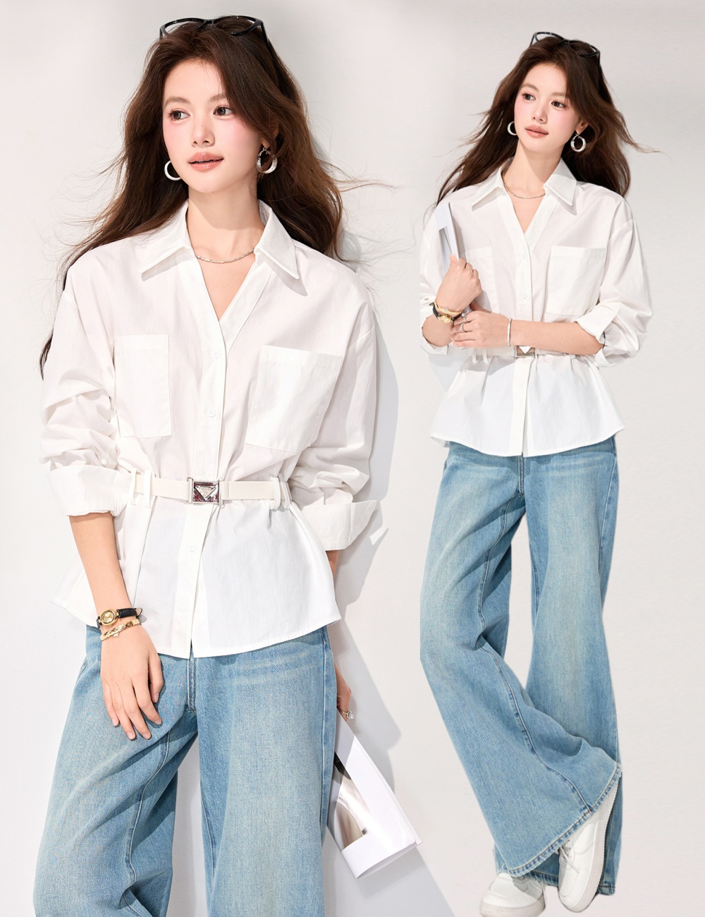 Spring long sleeve tops show young Korean style shirt