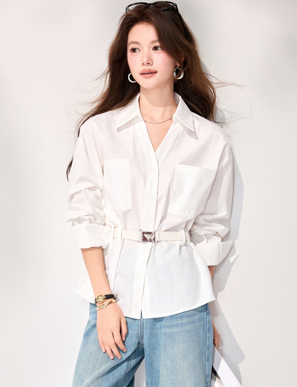 Spring long sleeve tops show young Korean style shirt