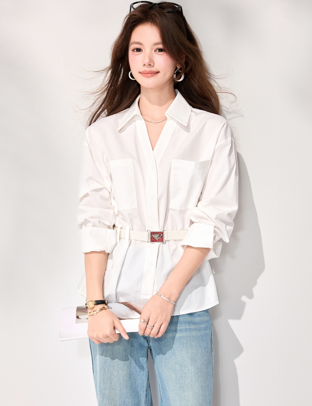 Spring long sleeve tops show young Korean style shirt
