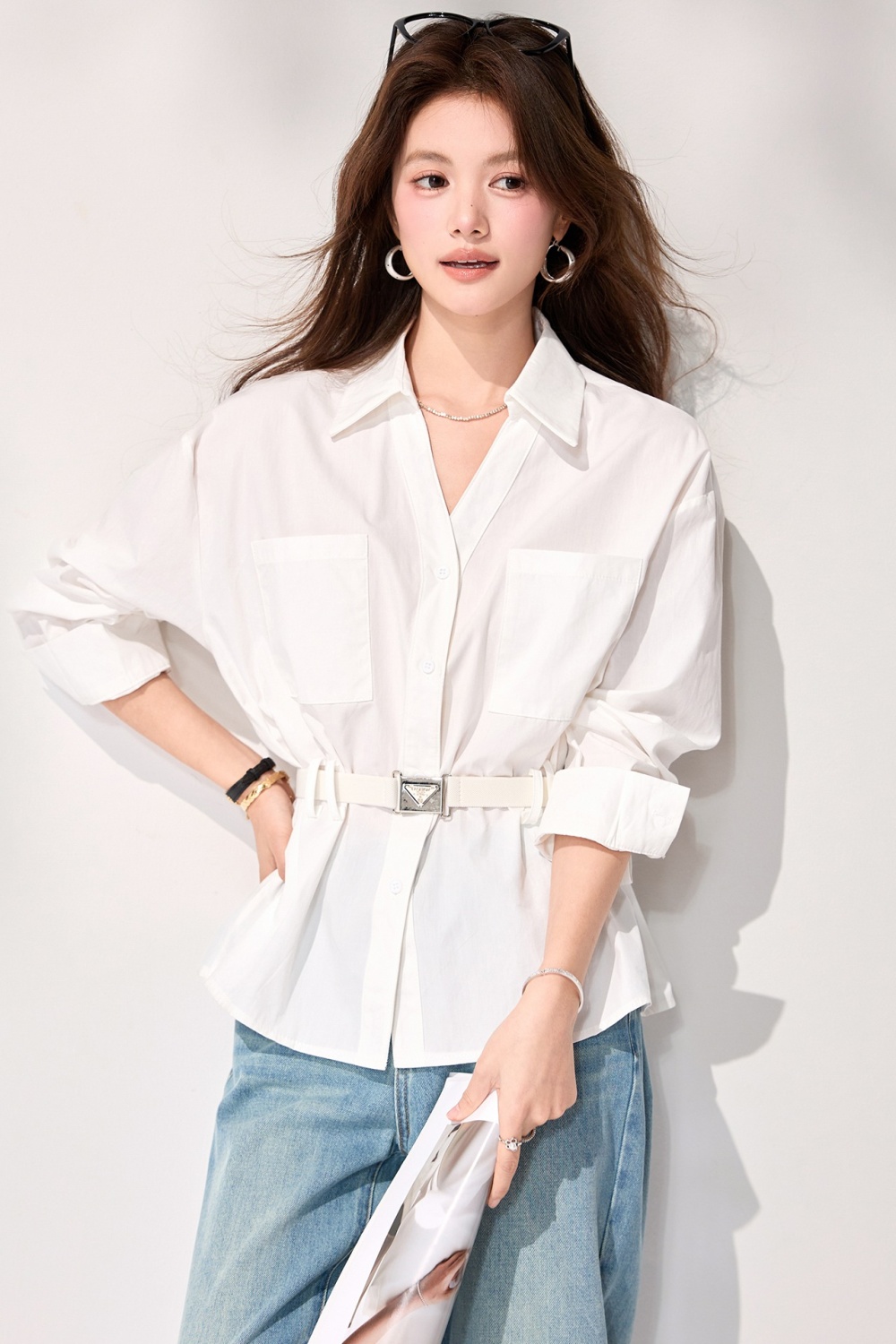 Spring long sleeve tops show young Korean style shirt