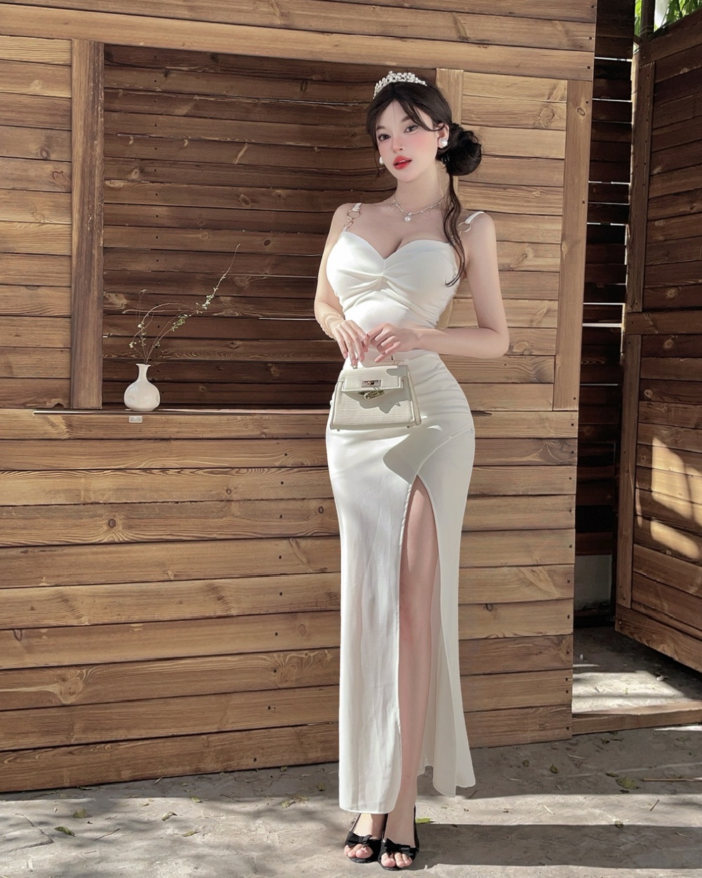 High split sexy dress long low-cut formal dress