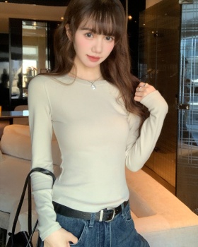 Spring T-shirt round neck bottoming shirt for women