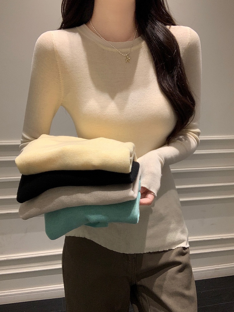 Slim T-shirt long sleeve bottoming shirt for women