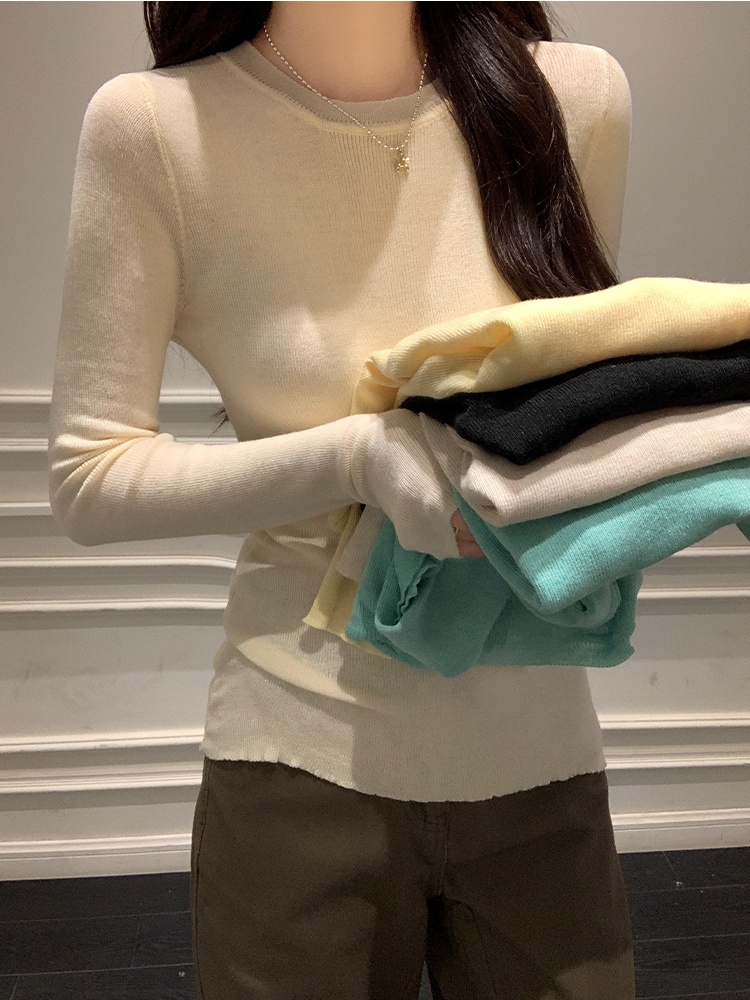 Slim T-shirt long sleeve bottoming shirt for women