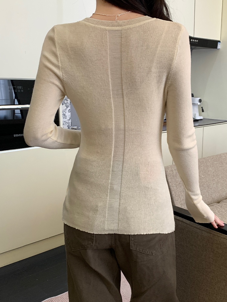 Slim T-shirt long sleeve bottoming shirt for women