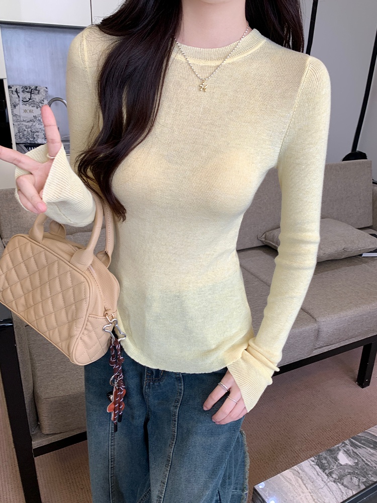 Slim T-shirt long sleeve bottoming shirt for women