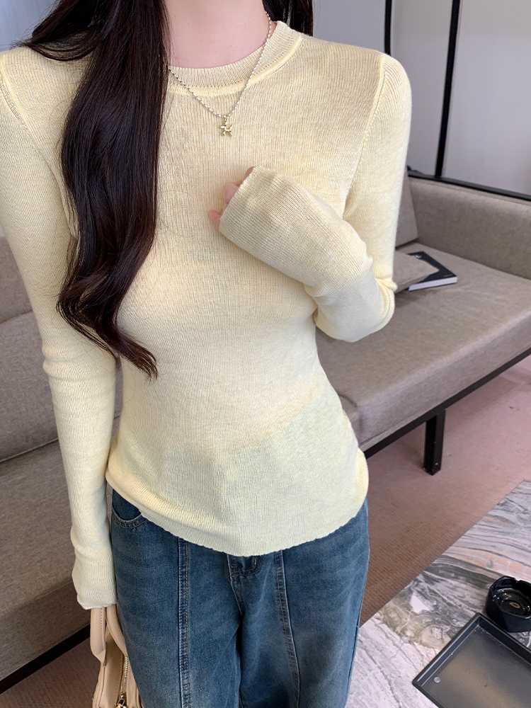 Slim T-shirt long sleeve bottoming shirt for women