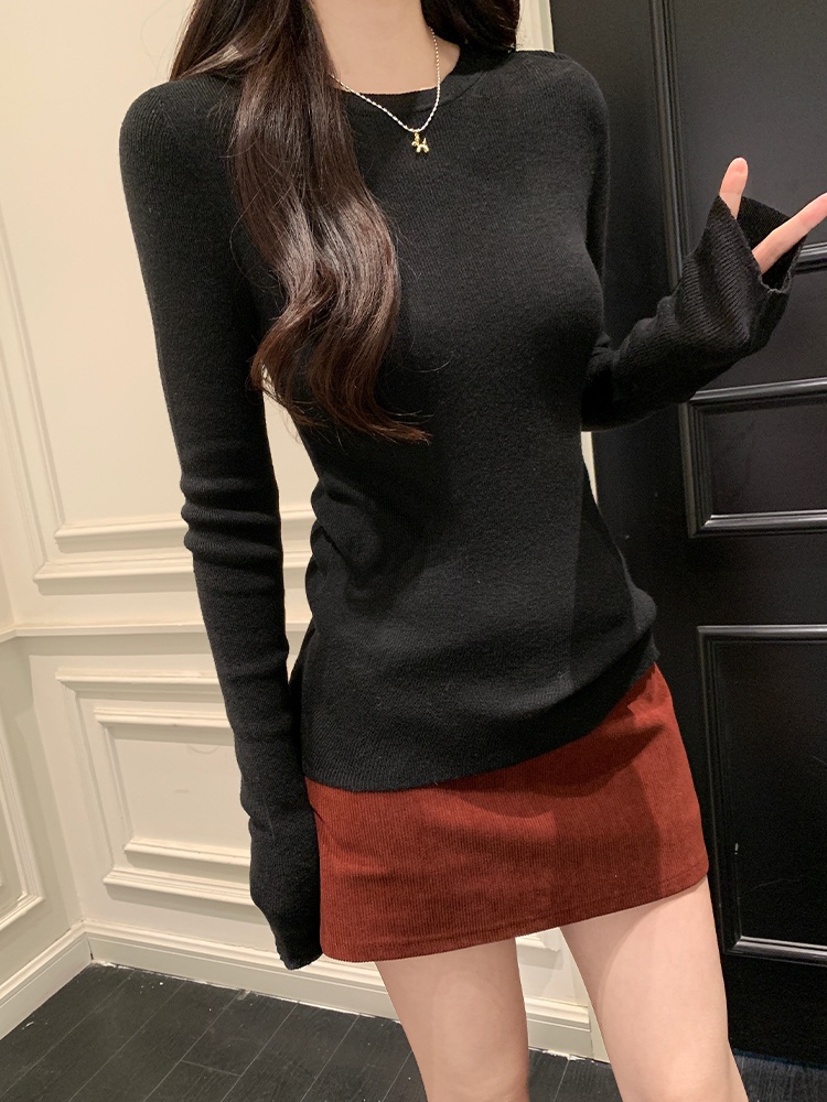 Slim T-shirt long sleeve bottoming shirt for women