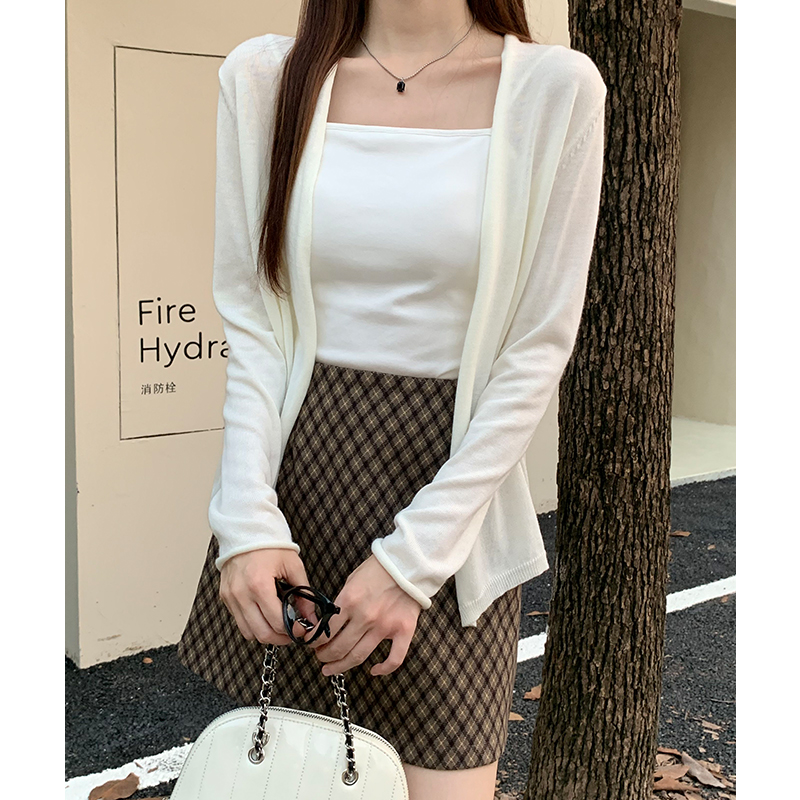 Sunscreen thin blue coat spring loose cardigan for women