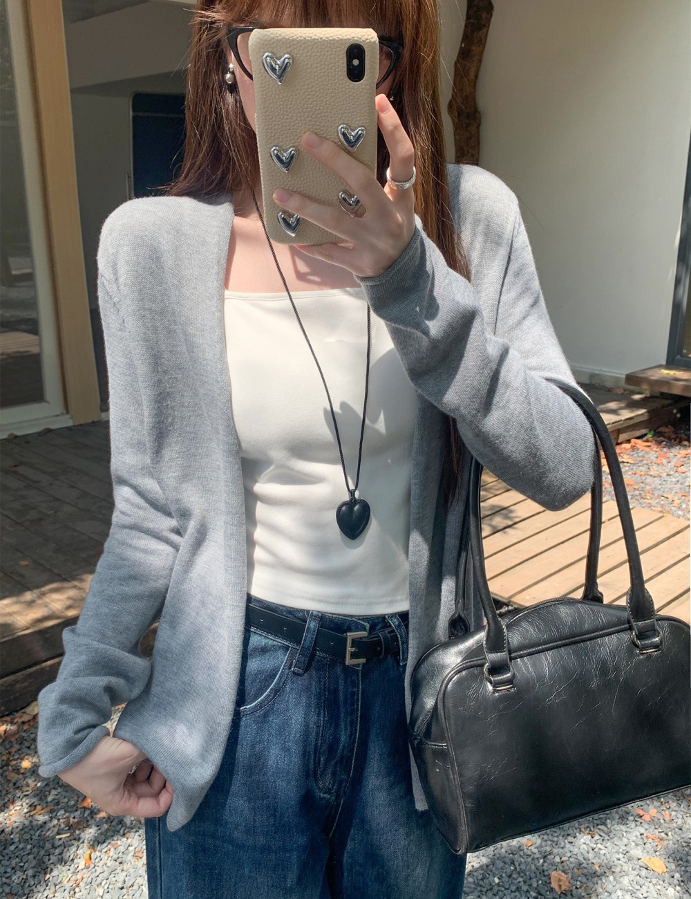 Sunscreen thin blue coat spring loose cardigan for women