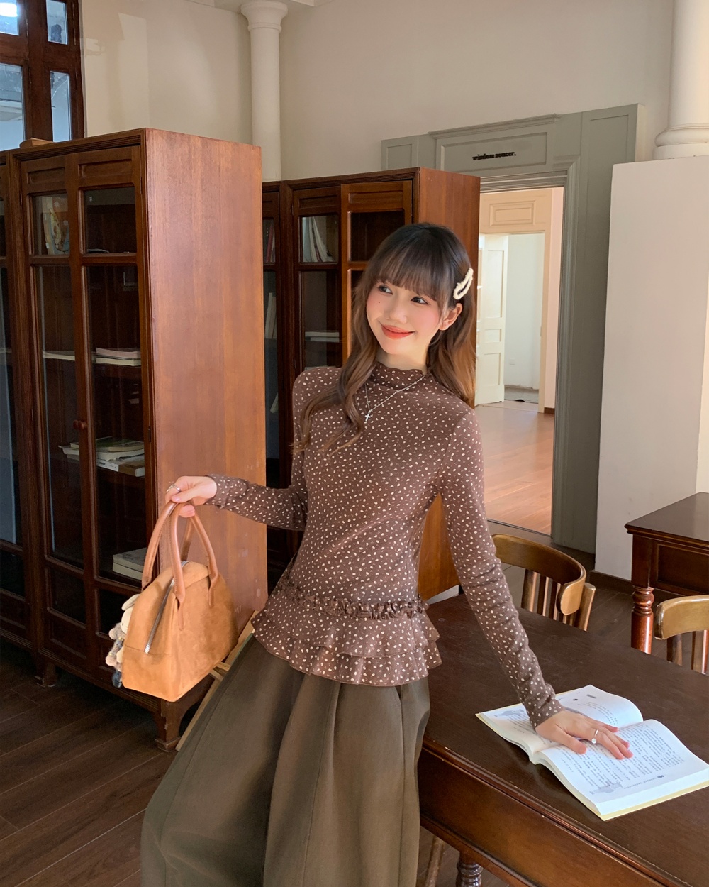 Half high collar bottoming shirt spring T-shirt for women