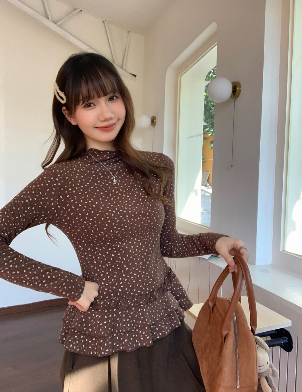 Half high collar bottoming shirt spring T-shirt for women