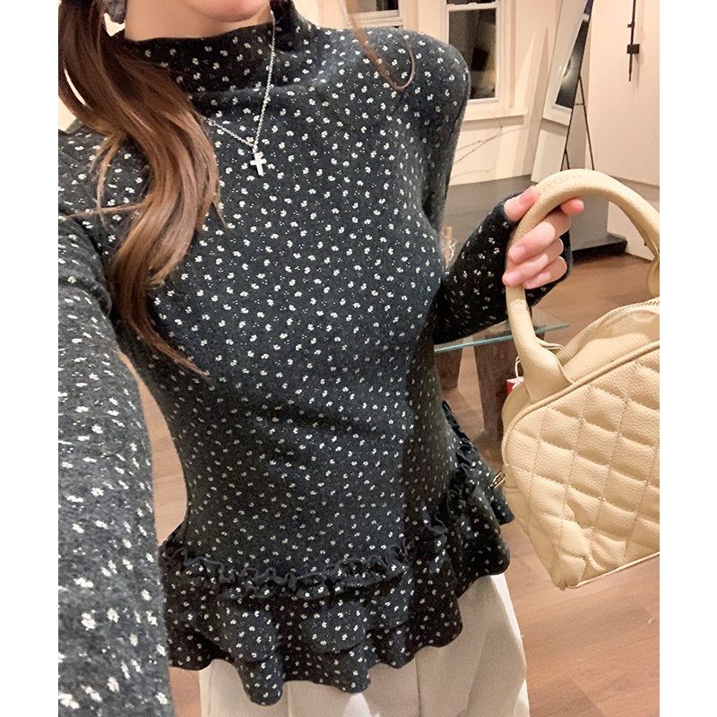 Half high collar bottoming shirt spring T-shirt for women