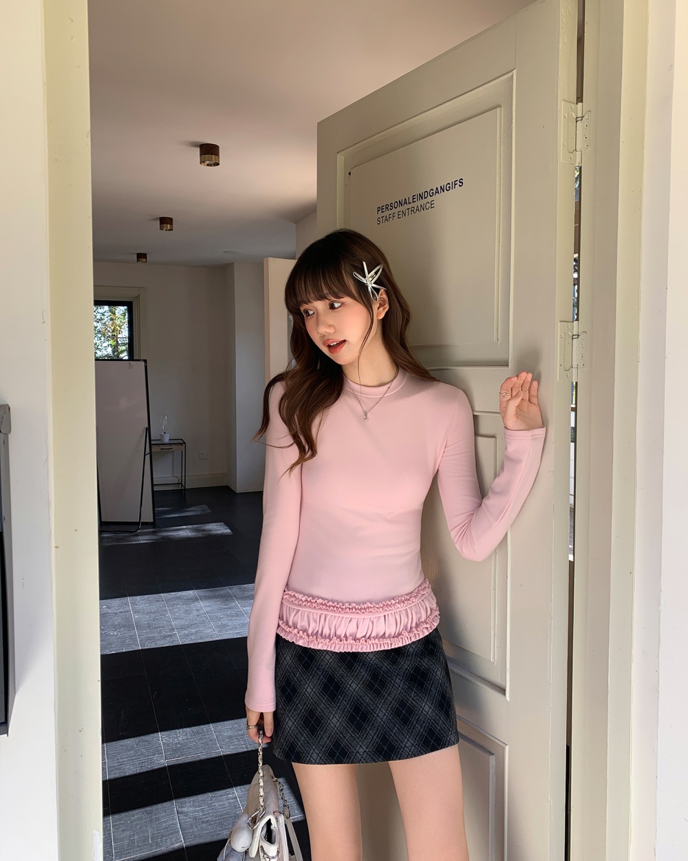 Plus velvet bottoming shirt fungus T-shirt for women