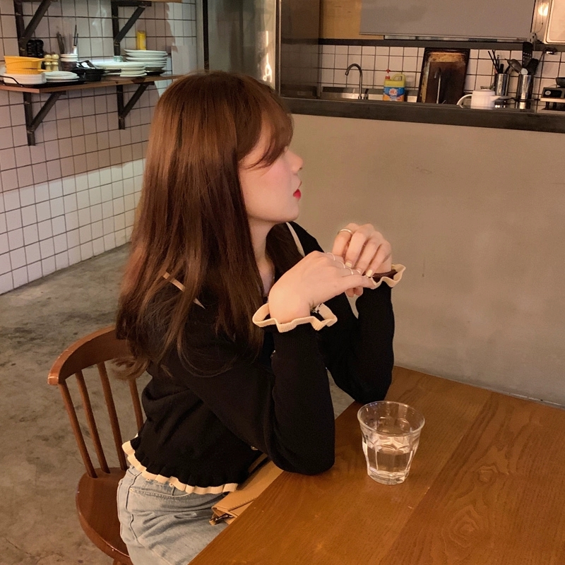 Wears outside tops wood ear cardigan for women