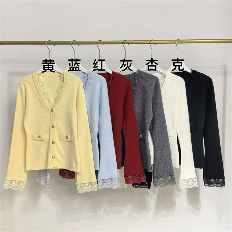 Stripe slim loose tops knitted chanelstyle cardigan