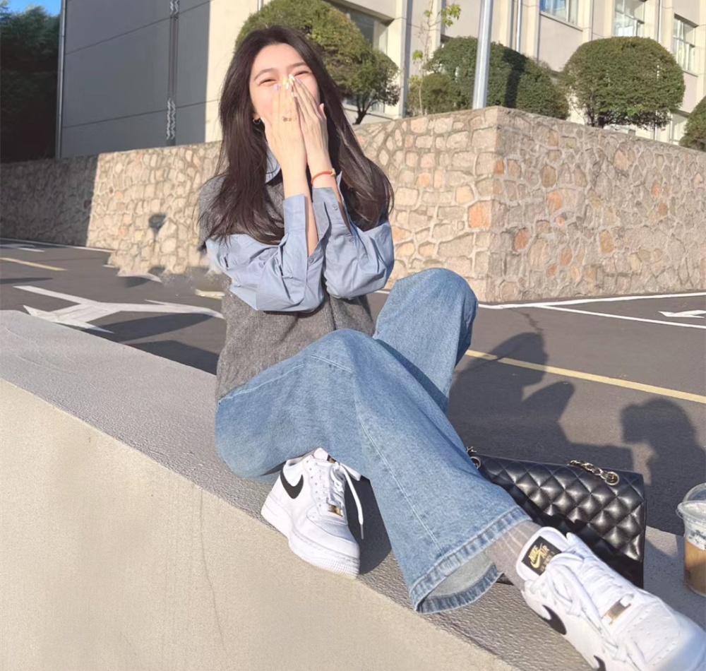 Knitted spring and autumn vest gray sleeveless waistcoat