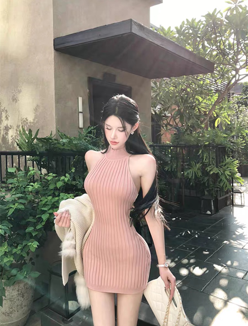 Sleeveless inside the ride dress autumn T-back for women