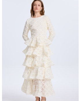 Cake colors thick and disorderly lace stereoscopic dress