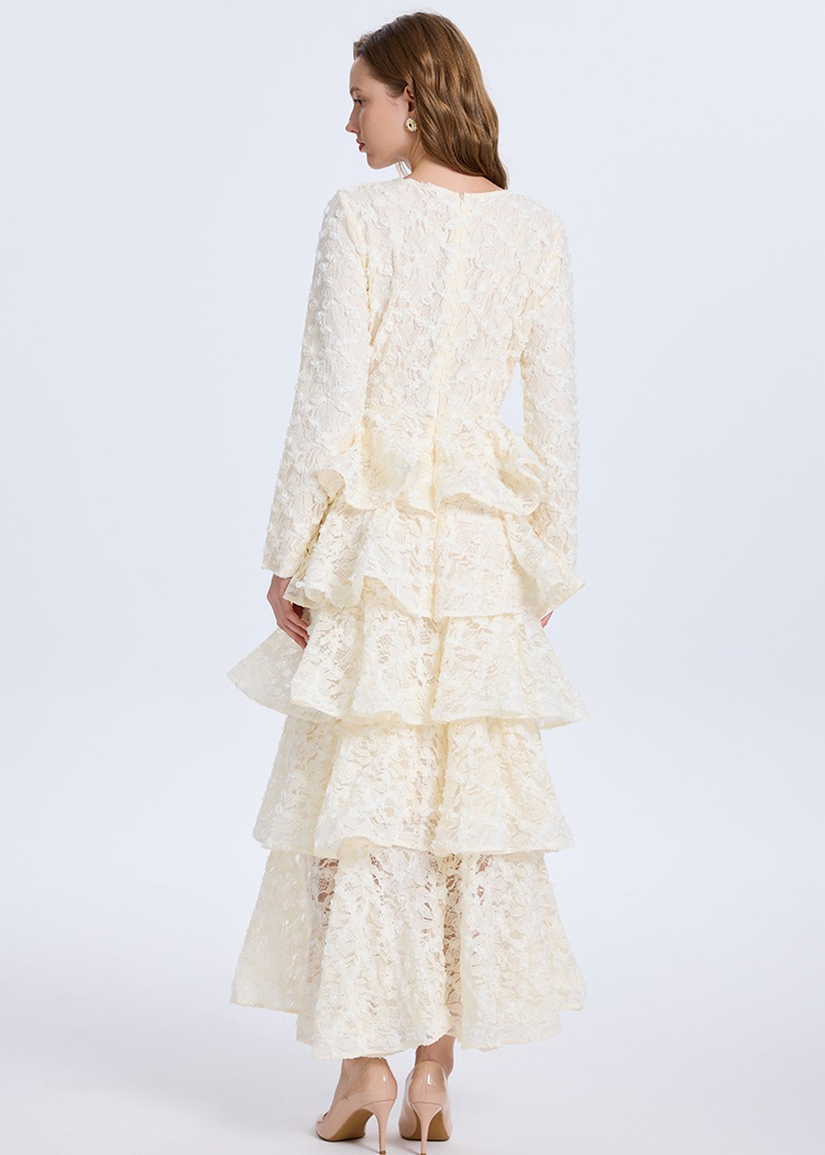 Cake colors thick and disorderly lace stereoscopic dress