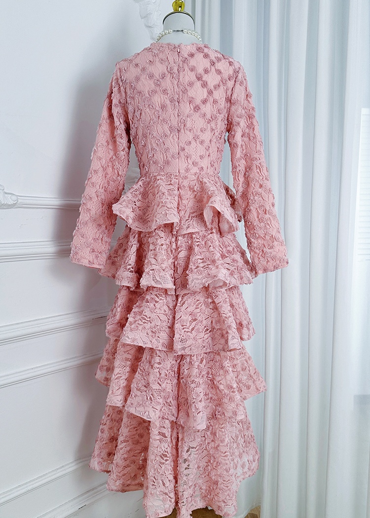 Cake colors thick and disorderly lace stereoscopic dress